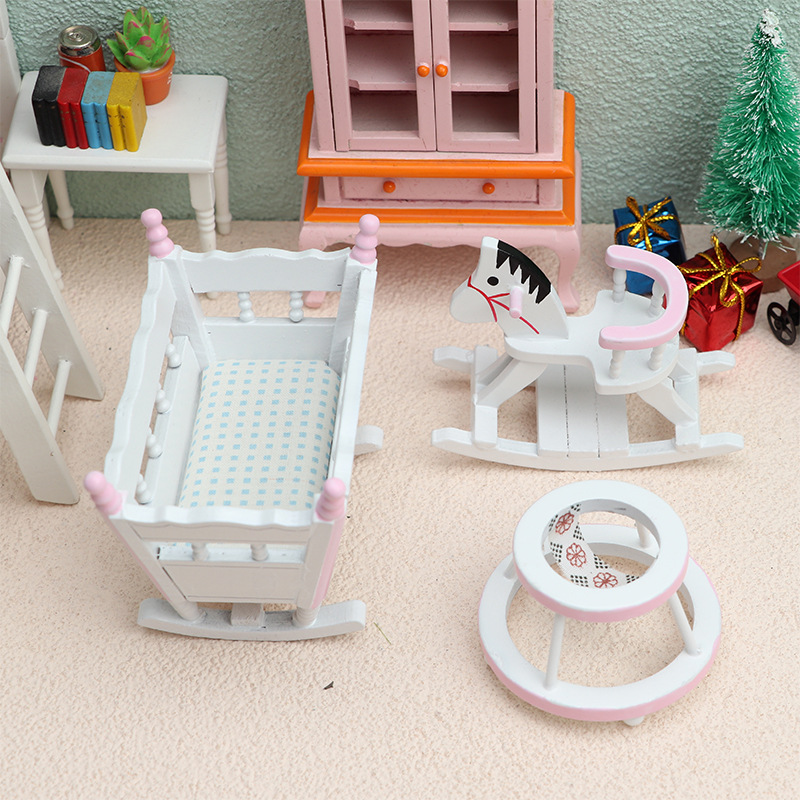 Baby Products Set - 3pcs/set 1/12 Scale Mini Wooden Children's