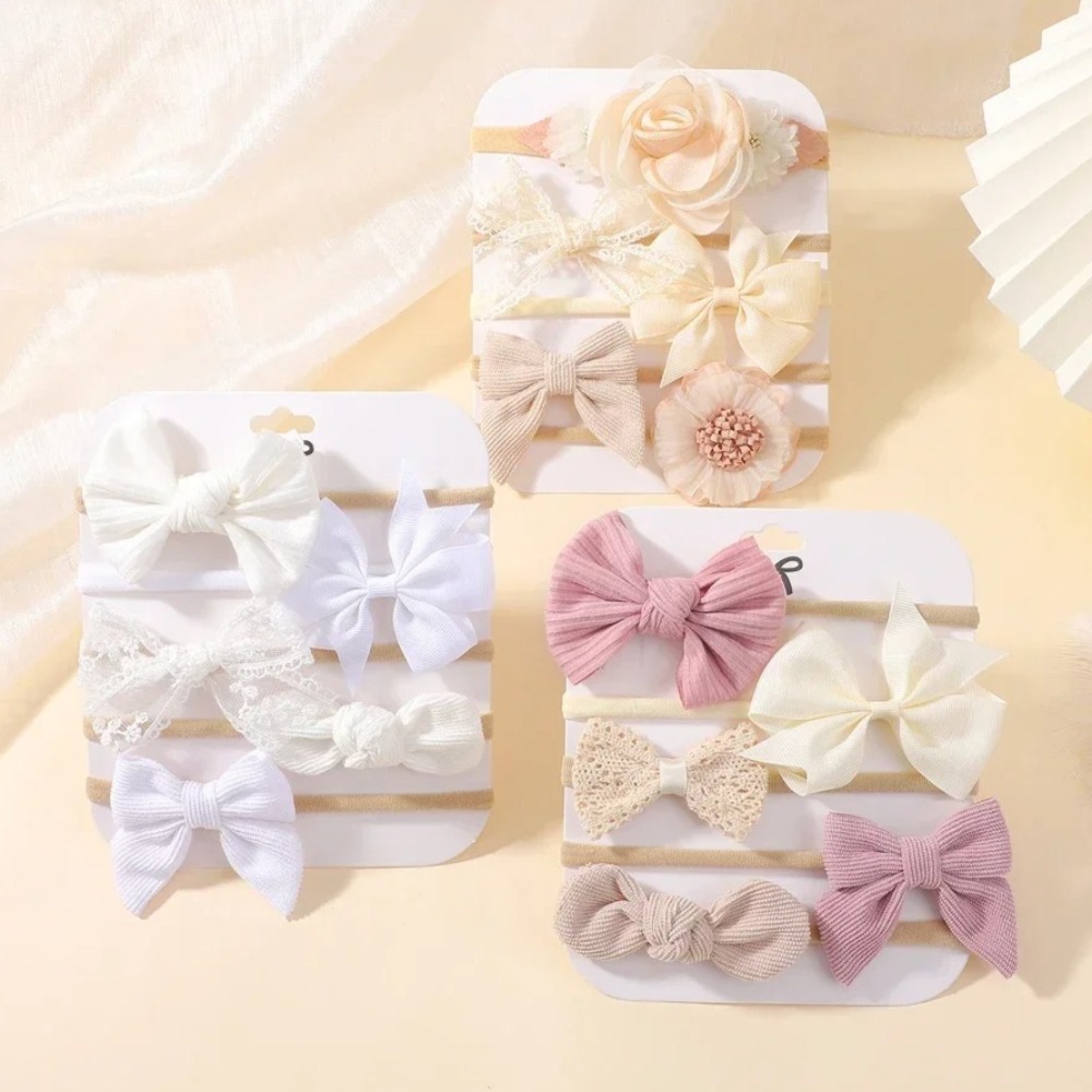 5Pcs Baby Flower Lace Bow Head - đánh giá và giá Baby Products Set