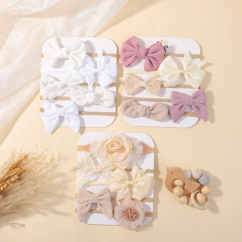 5Pcs Baby Flower Lace Bow Head - đánh giá và giá Baby Products Set