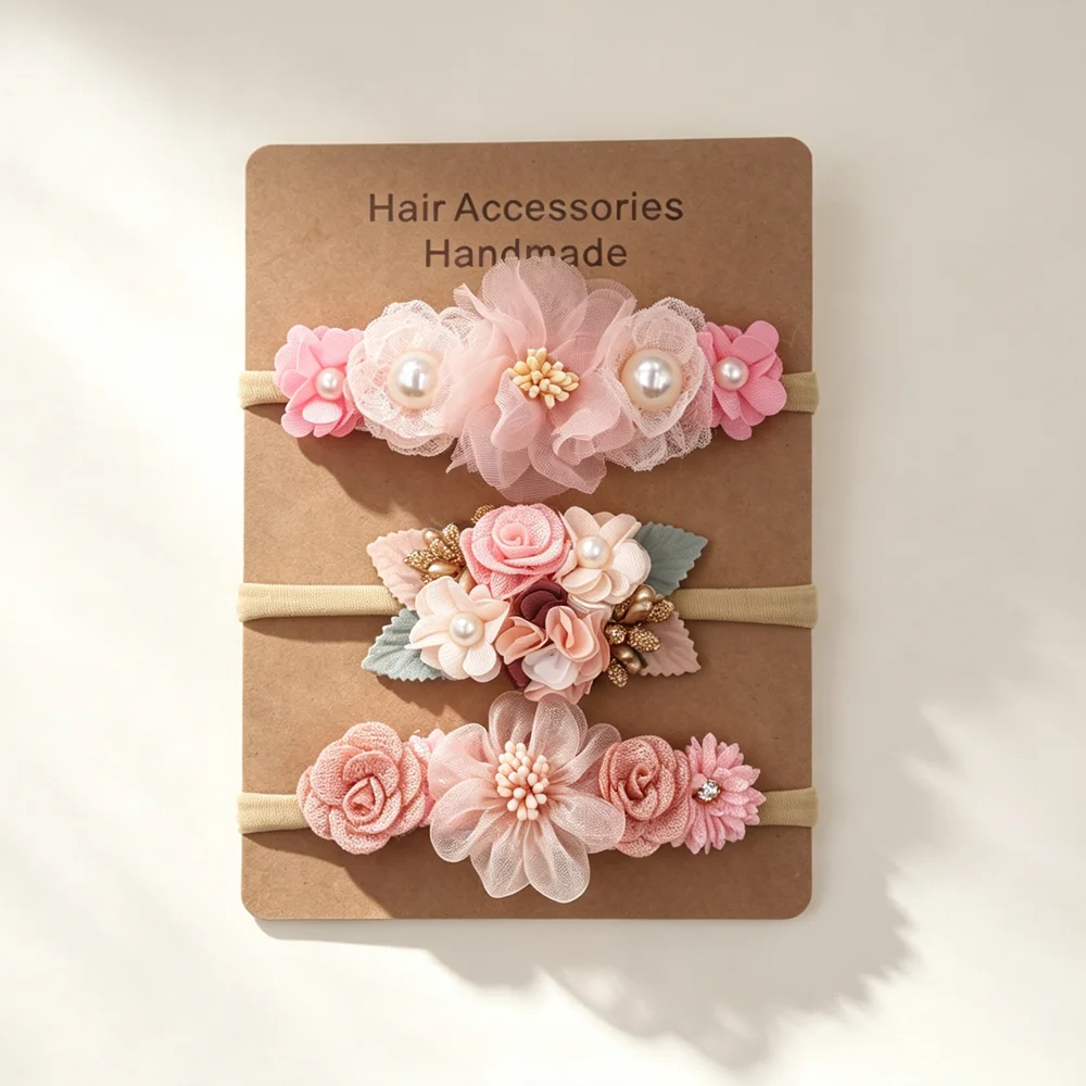 3pcs Baby Girl Elastic Headban - đánh giá và giá Baby Products Set